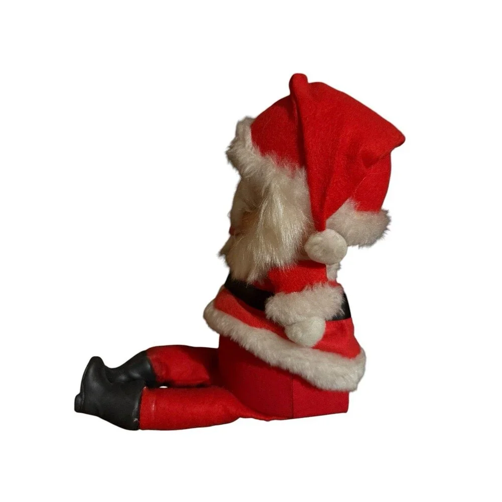 Vtg MCM Homemade Santa Claus Shelf Sitter Christmas Musical Windup One Of A Kind